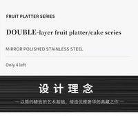 欧式不锈钢轻奢四格盘家用客厅零食盘水果盘坚果盘样板房装饰摆件