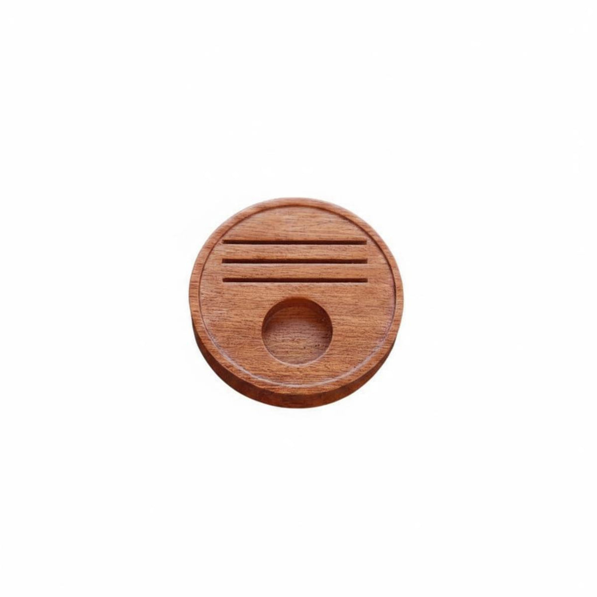 Beverage Stand Base Wooden Espresso Tool Holder Coffee Filter Organizer Station with Natural Grain and Compact Shape Suitable for Home Workplace Cafe