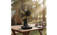Strong Wind Solar Powered Desk Fan Pure Copper Engine 16 Inch Oscillating Fan Quiet Operation Cooling Appliance for Home