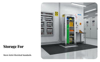 Humidity Control System Electrical Safety Tool Cabinet Digital Display Dehumidifying Safety Cabinet Rust-Proof Glass Door Tool Locker Heavy Duty for Electricians, Power Utility Technicians, Maintenance Workers, Substations, Workshops, Construction Sites