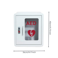 Stainless Steel AED Cabinet with Window Secure Wall-Mounted AED Box Heavy-Duty Defibrillator Storage Cabinet Transparent for Schools, Public Buildings, Offices