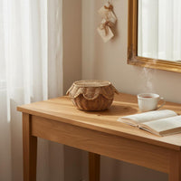 Lidded woven Basket Dust Protection Textile Container Basket Characteristic Edge Shape Storage Box for Dresser Top