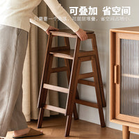 Bar Stool Modern Nordic Style Bamboo Wood Frame