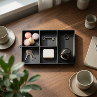 Silicone Tray Non Slip Divided Storage Tray Heat Resistant Silicone Base Organizer Bin for Washroom, Vanity, Living Room
