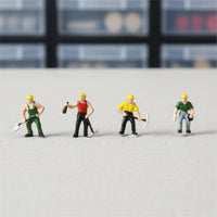 6 Pieces Miniature Construction Worker Set DIY Project Accessory HO Scale Worker Figures Highly Detailed Diorama Supply for Dioramas