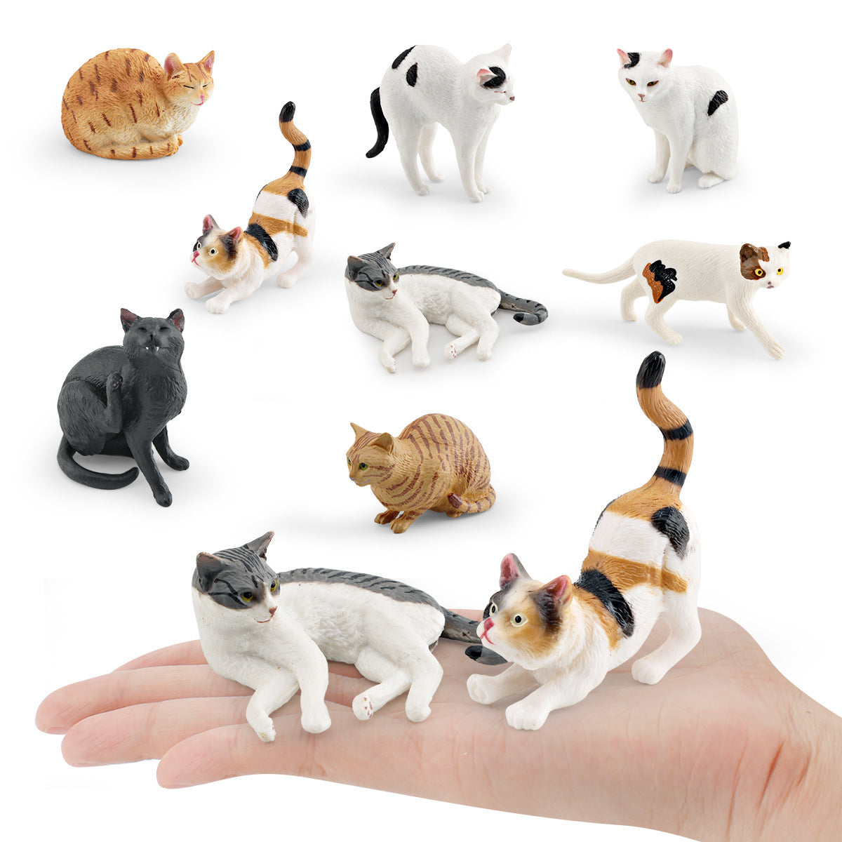 PVC Cat Figurine Set for Children's Educational Play