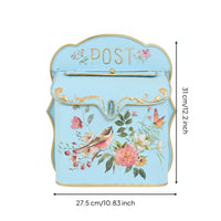 Vintage Metal Mailbox Ironwork Decorative Mailbox Hand-Painted Floral Design Vintage Post Box