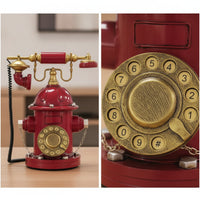 Hydrant-Style Telephone Model Realistic Decorative Telephone Model Classic