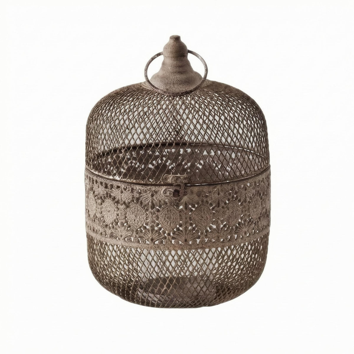 Birdcage Candle Holder Rustic Bird Cage Candlestick Loop Top Loop Decor for Indoor Display