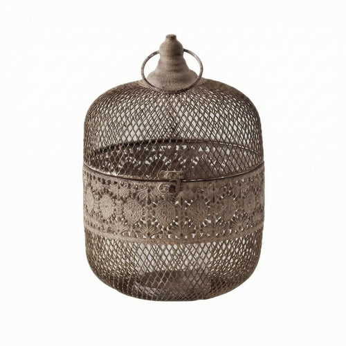 Birdcage Candle Holder Rustic Bird Cage Candlestick Loop Top Loop Decor for Indoor Display