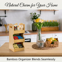 Spice Rack 3-Tier Countertop, Bamboo Spice Rack Organizer, Desktop Spice Rack Organizer, Kitchen Countertop Organizer