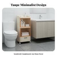 Narrow Rolling Cart Space-Saving Drawer Unit Multi-Purpose for Bedroom, Students