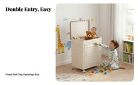 Rolling Toy container particleresistant Lid Wheeled foldable Toy Chest for Children, Kids