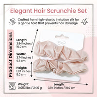Scrunchies for Women Silk Ties, High Elastic Ponytail Holders for Girls, Large Scrunchie Set for Bun Hairstyle, 2 Pack
