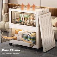 Foldable Storage Box with Front Door two-way Opening for Students, Homeowners