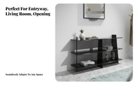 Modern Design 2-Tier Console Table Minimalist aesthetic Wavy double-level Stand Space-Saving Display Rack Multi-Functional for Homeowners, Apartment Dwellers, Interior Designers, Entryway, Hallway, Living Room, Bedroom