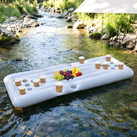 Inflatable Rectangular Ice Bar for Summer Team Building, Water Park, Portable Beverage and Fruit Tray Ice Trough