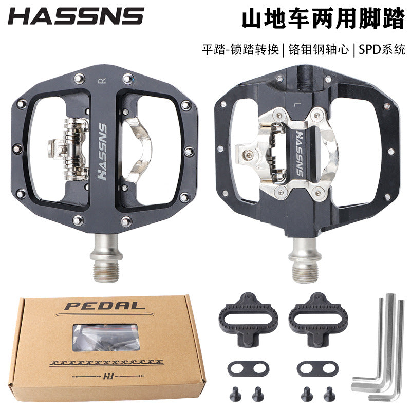 HASSNS M201 Dual-Use Pedals for Mountain and Road Bikes, Alloy