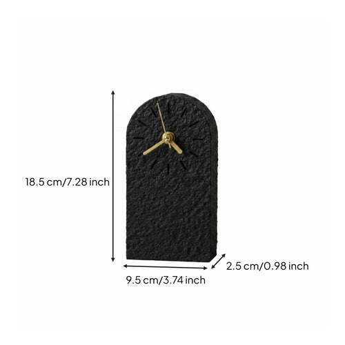 Arched Sandstone Timepiece Textured Finish House Decoration Metal Hands