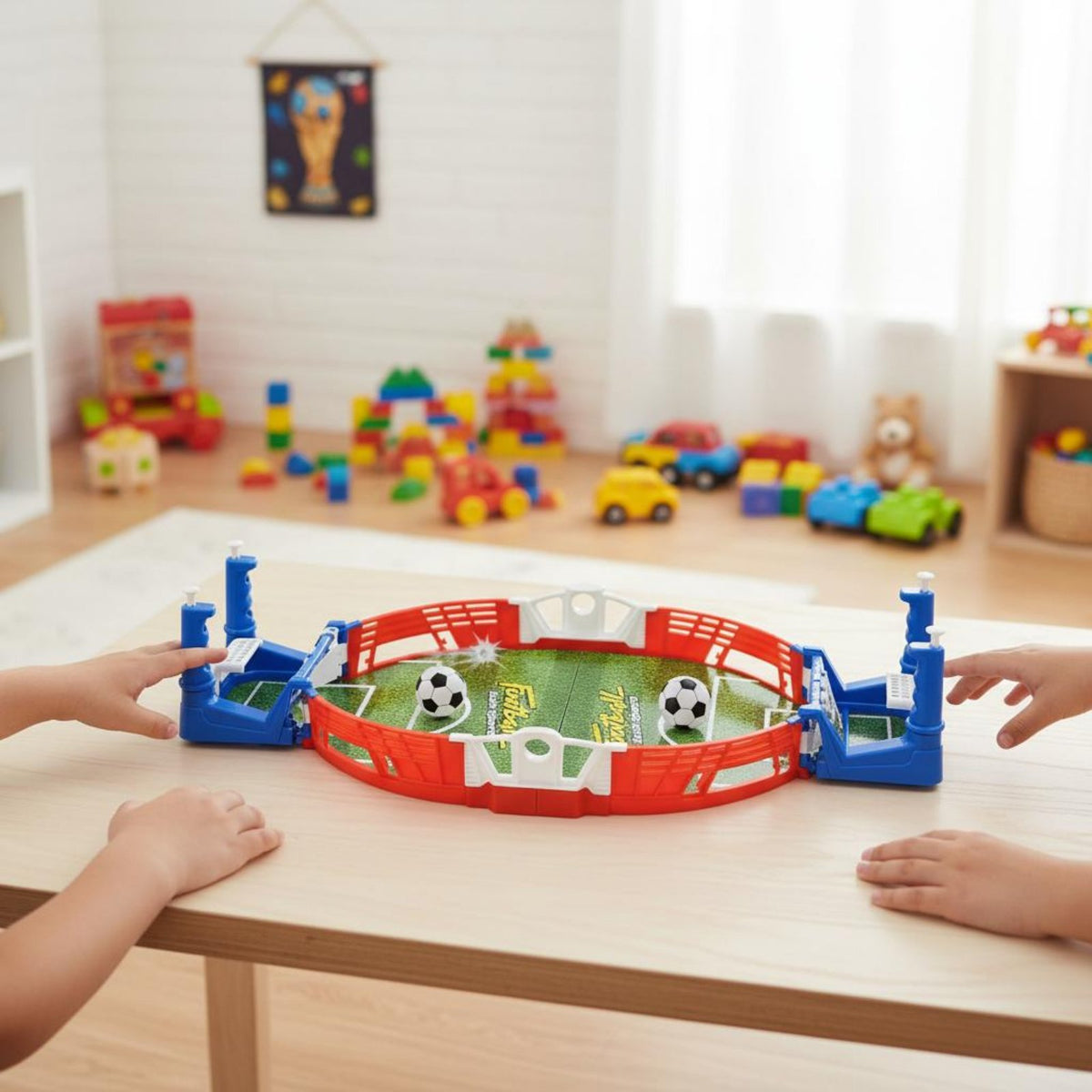 Interactive Fun Tabletop Football Game Improves Hand-Eye Coordination Desktop Soccer Toy for Children, Party