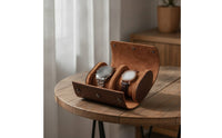 Watch Travel Case Leather Watch Box with Snap Closure for Journeyers