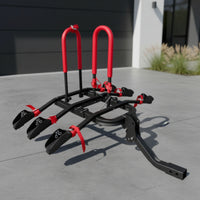 3-Bike Rack with Padded Arms Foldable 3-Bike Carrier Compact for Cyclists, Families, Road Trips, Trail Riding