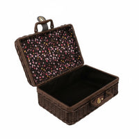Vintage Design Suitcase With Handle Wicker Gift Box Handmade Look