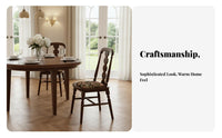 Upholstered Wooden Armchair French design Dining Seat sturdy Wood Frame Easy Assembly for Homeowners, Living Room