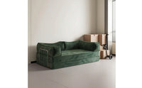Corduroy Folding Sofa Bed Space-Saving Sofa Bed with Armrests Sleek Foldable Futon Couch Padded for Guests, Students, Small Apartments, Guest Rooms, Studios, Living Room