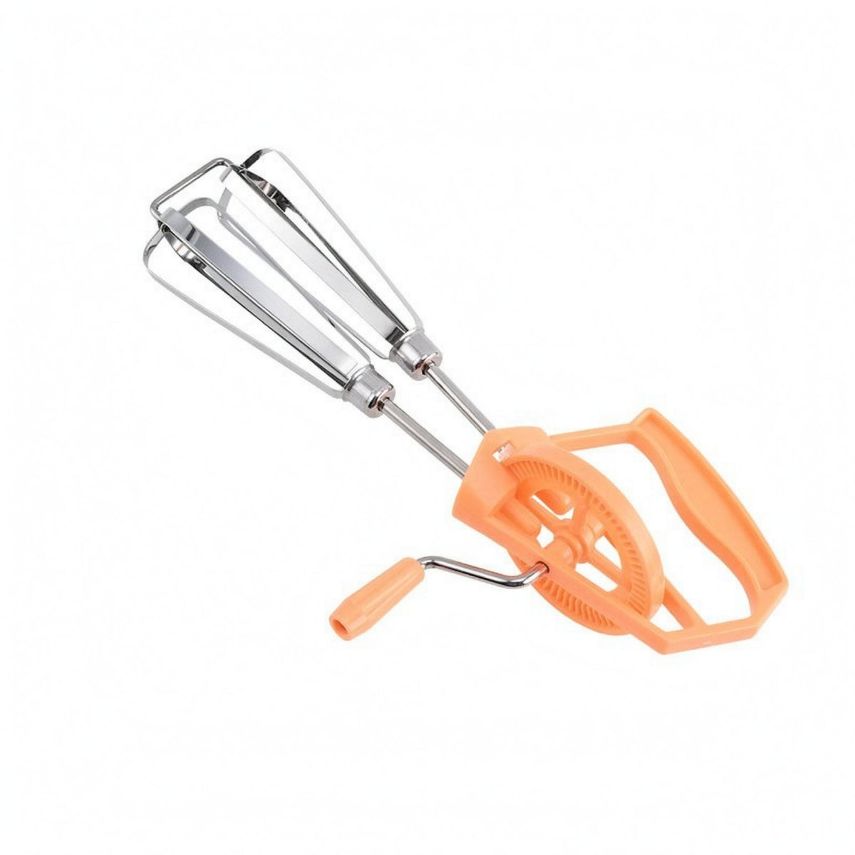 Hand-Crank Egg Beater Plastic Handle Stainless Steel Rotary Whisk Quick Mixing