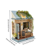 Miniature Coffee Shop Vintage Miniature Cafe Model Warm 3D Puzzle Model Kit for Tabletop Decor