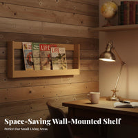 Wall-Mounted Book Ledge Easy Installation Display Shelf Elastic Cord Retainer
