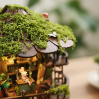 Miniature Forest House Beginner Friendly DIY Book Nook Press Switch for Desk