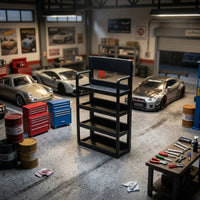 Resin Miniature Display Rack Matte Black Model Garage Rack Realistic Fixture Authentic for Hobbyists