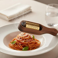 Cheese Grater with Container Rust-Proof Acacia Wood Cheese Shredder Hanging Hole
