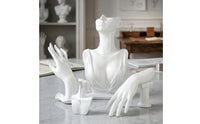 4 Pieces Smooth Jewelry Mannequin Display Set White Bust Holder Versatile Necklace Bust Mannequin Sturdy for Jewelers