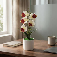 Artificial Flower Realistic Faux Flower Plant Fake Phalaenopsis Easy to Clean Flower Arrangement Real Touch