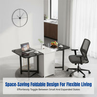 Folding Dining Table, Space-Saving Extendable Table, Mobile Rectangular Sideboard, Modern Minimalist, Small Apartment
