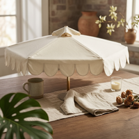 Round Patio Umbrella Double-Layer Patio Umbrella Eggshell