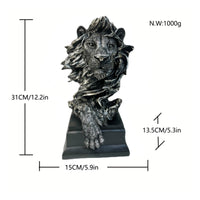 Animal-Head Figurine Textured Resin Figurine Freestanding