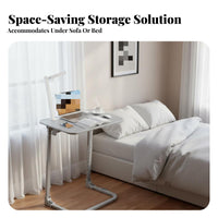 Wheeled C-Table Height-Adjustable Rolling Desk Portable for Bedroom, Seniors