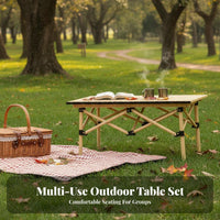 Foldable Folding Table and Chair Set Portable Camping Table and Chair Set Lightweight Long-Lasting for Picnickers, Families, Fishing, Picnic, Barbecue, Travel