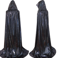 Hooded Cape for Halloween, Fancy Dress Costume Party, Shiny Hooded Cape Festival, Cloak Hood Cosplay Event, Polyester Hooded 