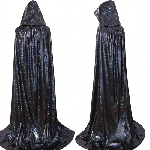 Hooded Cape for Halloween, Fancy Dress Costume Party, Shiny Hooded Cape Festival, Cloak Hood Cosplay Event, Polyester Hooded 