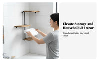 Three-Tier Corner Shelving Single Rustic Design Corner Mounting Storage-Areasaving Storage Rack for Homeowners, Students, Bathroom, Small Areas