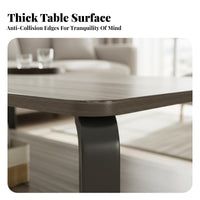 2-Tier Rectangular Table Modern Minimalist Design Two-Tier Rectangular Stand Sturdy Frame Living Room Furniture for Homeowners, Lounge Area, Entryway