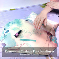 Eight-Sided Manicure Table Mat Set Waterproof Nail Art Armrest Pillow and Mat Easy to Clean Manicure Hand Rest Set for Beauty Students, Vanity Desk