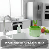 Kitchen Sink Drain Strainer Easy to Clean Hanging Sink Strainer Basket Food Scrap Catcher Anti-Clogging Carrot Handle Drain