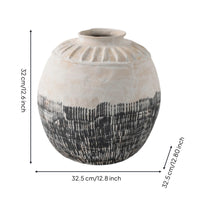 Ceramic Vase with Fluted Shoulder Handcrafted Ceramic Vase with Narrow Mouth Hand Painted for Interior Designers, Refined Simplicity Seekers