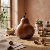 Pear Sculpture Glossy Finish Decorative Pear Sculpture Vintage Look Fruit Figurine for Living Space